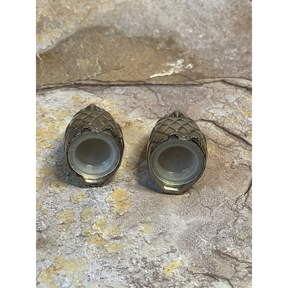 Vintage Owl Salt and Pepper Silver Plated Blue Crystal Eyes